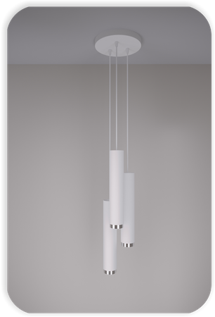 Lampy wiszące Idun biało - srebrne