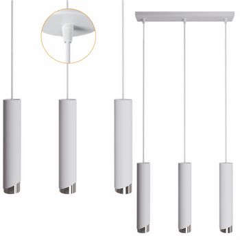 Lampy wiszące Bragi biało - srebrne