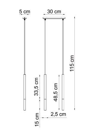 Lampy wiszące Frey czarno - złote