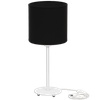 Lampka biurkowa Magni biała z czarnym Vlora abażurem