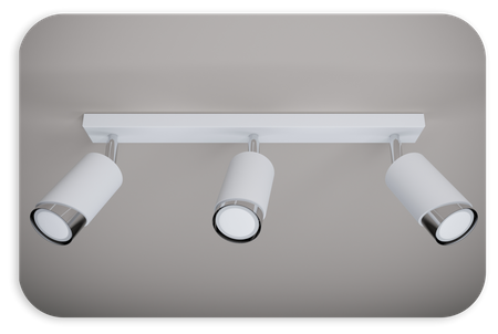 Plafony Bragi biało - srebrne