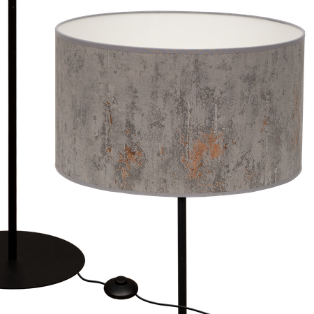 Lampa stojąca Magni Czarna z Szarym Concret abażurem