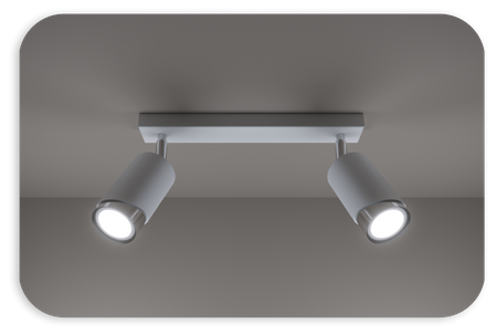 Plafony Bragi biało - srebrne