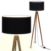 Lampa stojąca Wood z Czarnym abażurem