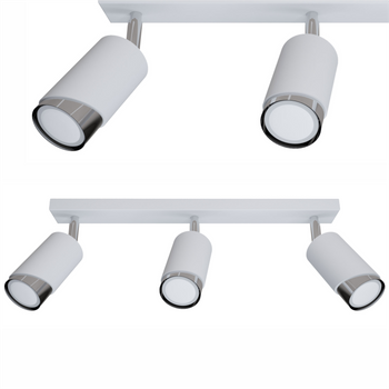 Plafony Bragi biało - srebrne