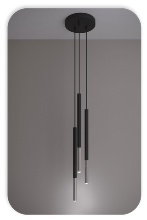 Lampy wiszące Frey czarno - srebrne