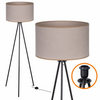 Lampa podłogowa Trigni czarna z jasno beżowym SOFT abażurem