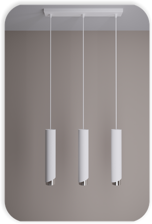 Lampy wiszące Bragi biało - srebrne