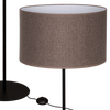 Lampa stojąca Magni Czarna z Brązowym Lnianym abażurem 