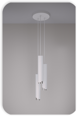 Lampy wiszące Bragi biało - srebrne