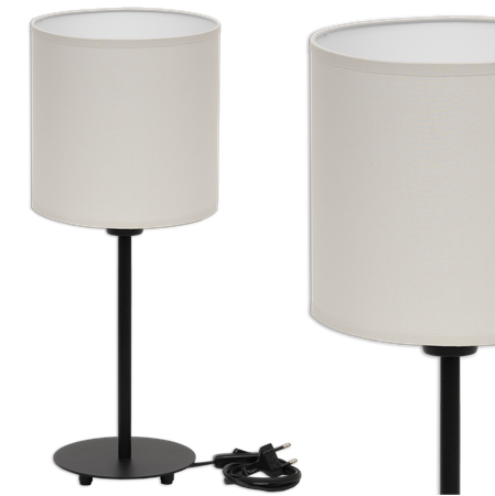 Lampka biurkowa Magni czarna z jasnoszarym abażurem