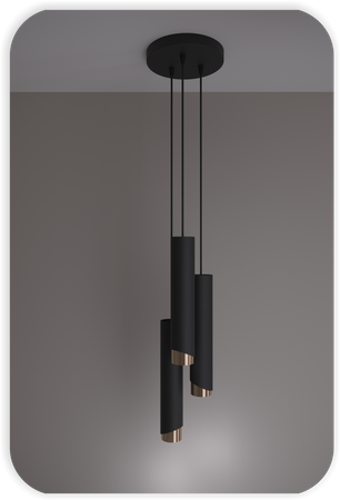 Lampy wiszące Bragi czarno - złote