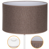 Lampa stojąca Magni Biała z Brązowym Lnianym abażurem