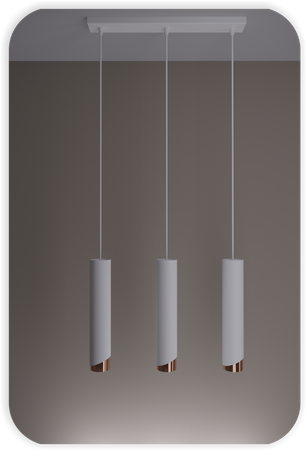 Lampy wiszące Bragi biało - miedziane