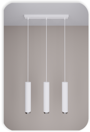 Lampy wiszące Idun biało - srebrne