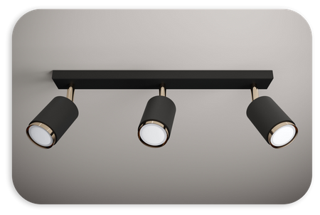 Plafony Idun czarno - złote