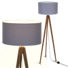 Lampa stojąca Wood z Ciemnoszarym abażurem