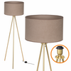 Lampa podłogowa Trigni złota mat z beżowym SOFT abażurem