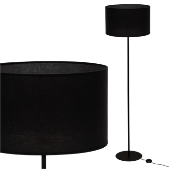 Lampa stojąca Magni Czarna z Czarnym abażurem