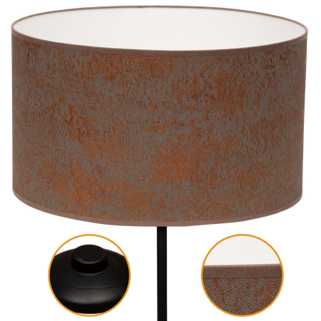 Lampa stojąca Magni Czarna z Brąz Concret abażurem