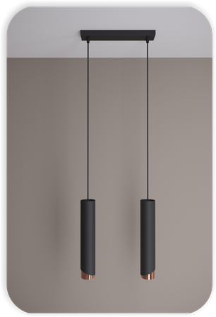 Lampy wiszące Bragi czarno - miedziane