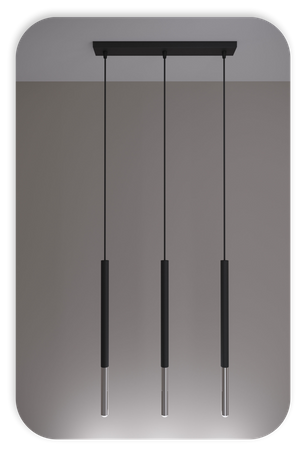 Lampy wiszące Frey czarno - srebrne