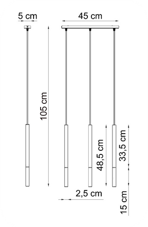 Lampy wiszące Frey czarno - srebrne