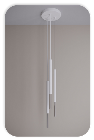 Lampy wiszące Frey biało - srebrne