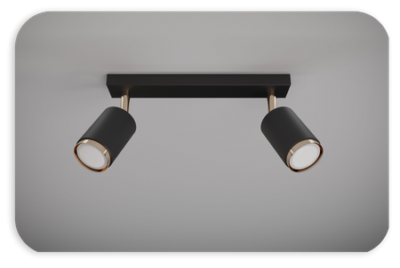 Plafony Idun czarno - złote