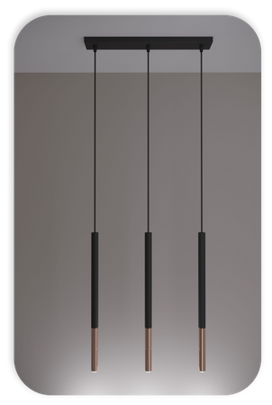 Lampy wiszące Frey czarno - miedziane