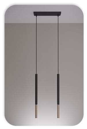 Lampy wiszące Frey czarno - złote