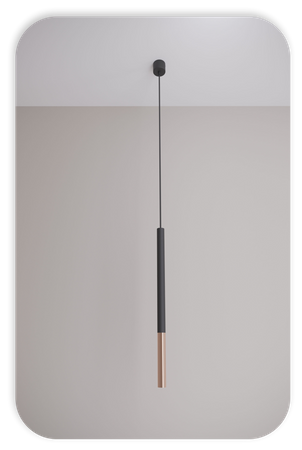 Lampy wiszące Frey czarno - miedziane