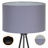 Lampa podłogowa Trigni czarna z ciemnoszarym abażurem