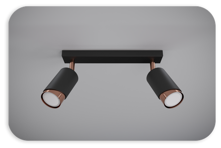 Plafony Bragi czarno - miedziane