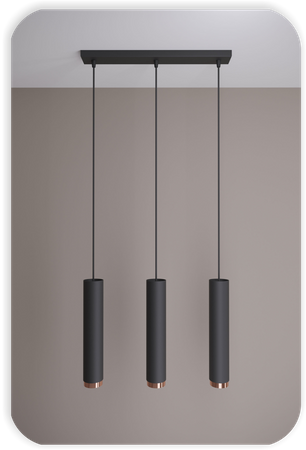 Lampy wiszące Idun czarno - miedziane