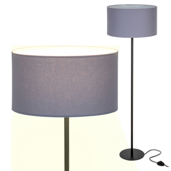 Lampa stojąca Magni Czarna z Ciemnoszarym abażurem