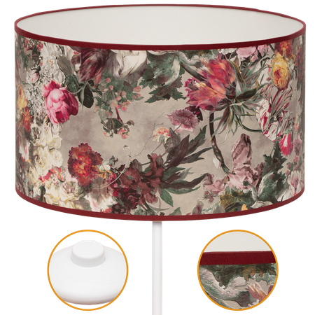 Lampa stojąca Magni Biała z Peony abażurem