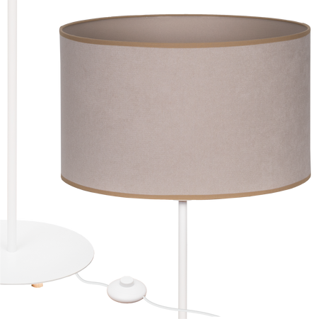 Lampa stojąca Magni Biała z Jasno beżowym Soft abażurem