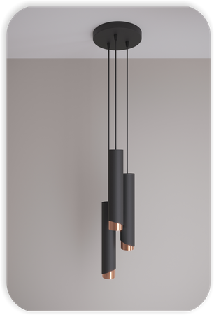 Lampy wiszące Bragi czarno - miedziane