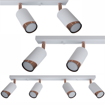 Plafony Bragi biało - miedziane