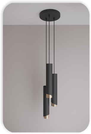 Lampy wiszące Bragi czarno - złote