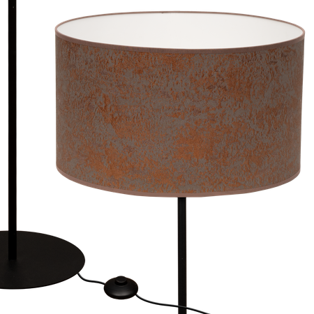 Lampa stojąca Magni Czarna z Brąz Concret abażurem