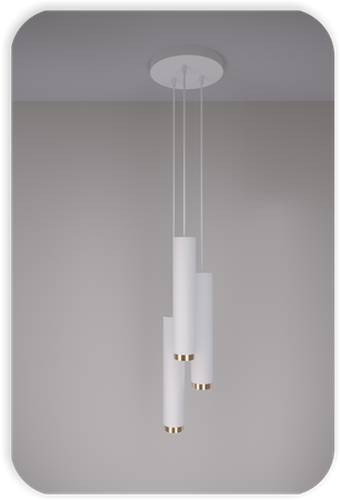 Lampy wiszące Idun biało - złote