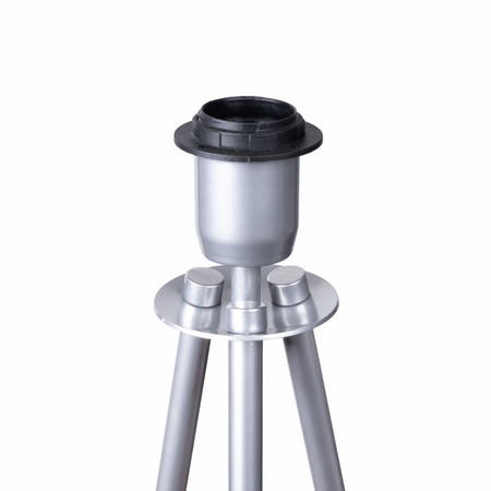 Lampa podłogowa Trigni srebrna z czarno srebrnym abażurem