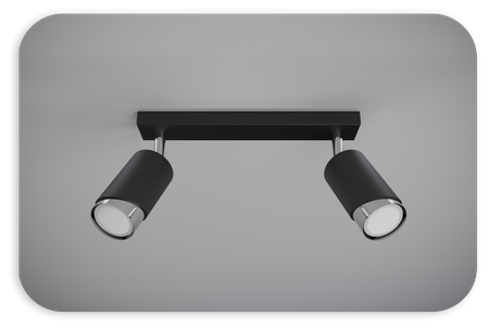 Plafony Bragi czarno - srebrne