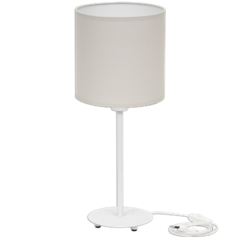 Lampka nocna Magni biała z jasnoszarym abażurem