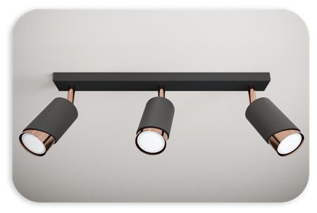 Plafony Bragi czarno - miedziane