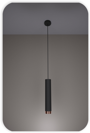 Lampy wiszące Idun czarno - miedziane