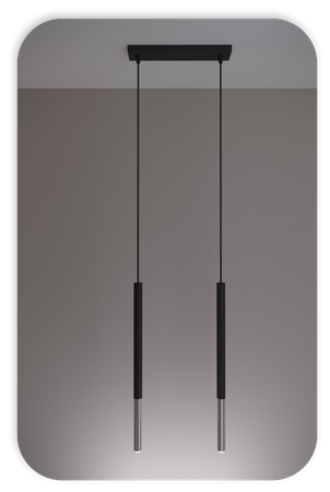 Lampy wiszące Frey czarno - srebrne