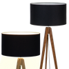 Lampa stojąca Wood z Czarnym abażurem